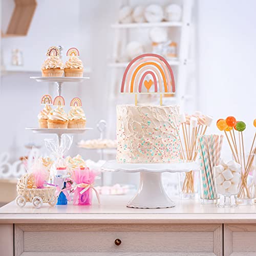 16 Pieces Wooden Boho Rainbow Cake Toppers Including Big Boho Cake Topper 15 Pieces Boho Rainbow Cake Topper Pastel Rainbow Cake Topper Rainbow Baby Shower Toppers Boho Baby Shower Cake Topper #TOP4