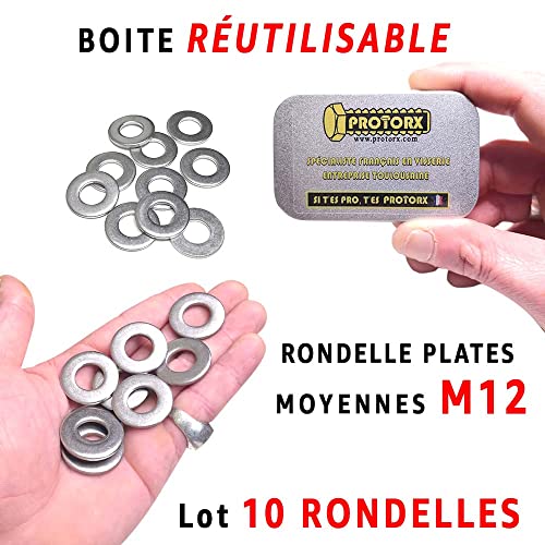 M12 Stainless Steel Metal Washers: Box of 10 Medium Flat A2 Stainless Steel - Image 4