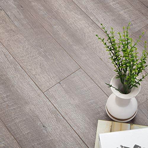 Diflart Lenox Estate Oak 23.6 sq.ft Vinyl Plank Flooring Click Locking 48x7 inch Lvt Flooring Waterproof Foam Back Rigid SPC Core Wood Grain Finish Pack of 10