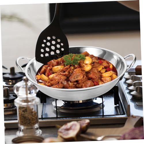 Wok de acero inoxidable con doble asa, pequeño para camping miniatura 6