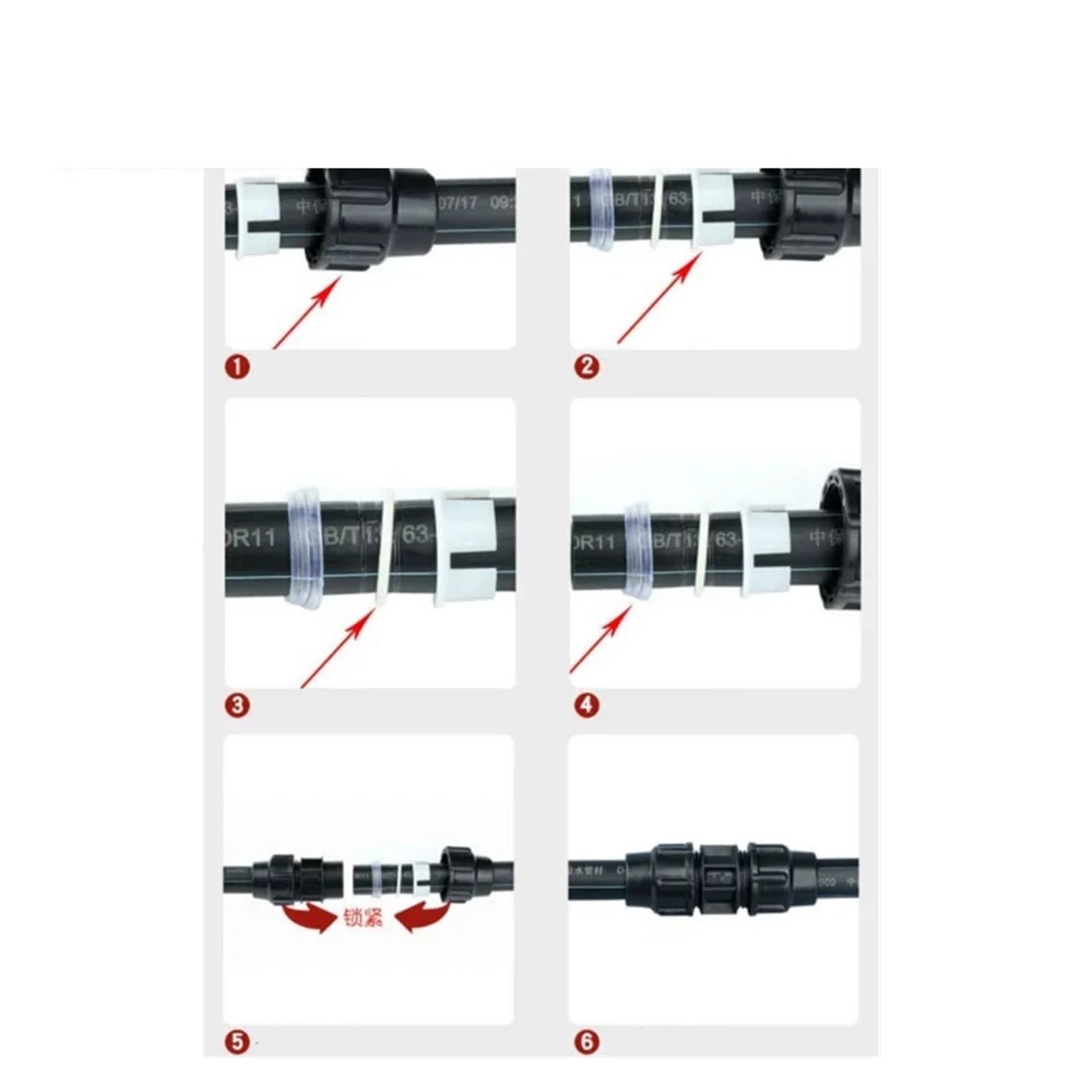 Accesorios de tubería de PE, accesorios de tubería de grifo de unión rápida de tres vías, conector de tubo de plástico de 16/20/25/32/40/50/63mm, riego de agua del grifo(Blue,63MM_METRIC)
