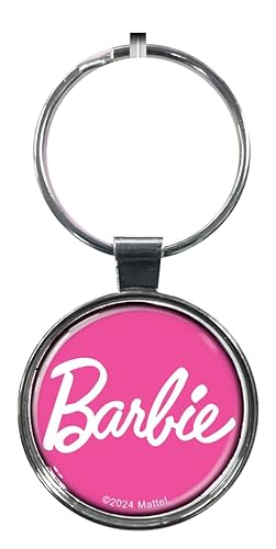 Ata-Boy Barbie Logo on Pink 1.5" Fob Keychain for Keys,