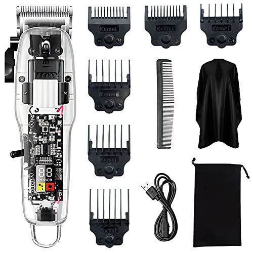 KEMEI Elektrische Haarschneidemaschine für Männer, schnurloser professioneller wiederaufladbarer Barber Clipper, Zero Gapped Haarschneider mit LED-Anzeige, Barbier Trimmer Haarschneide-Kit für Familie Cover