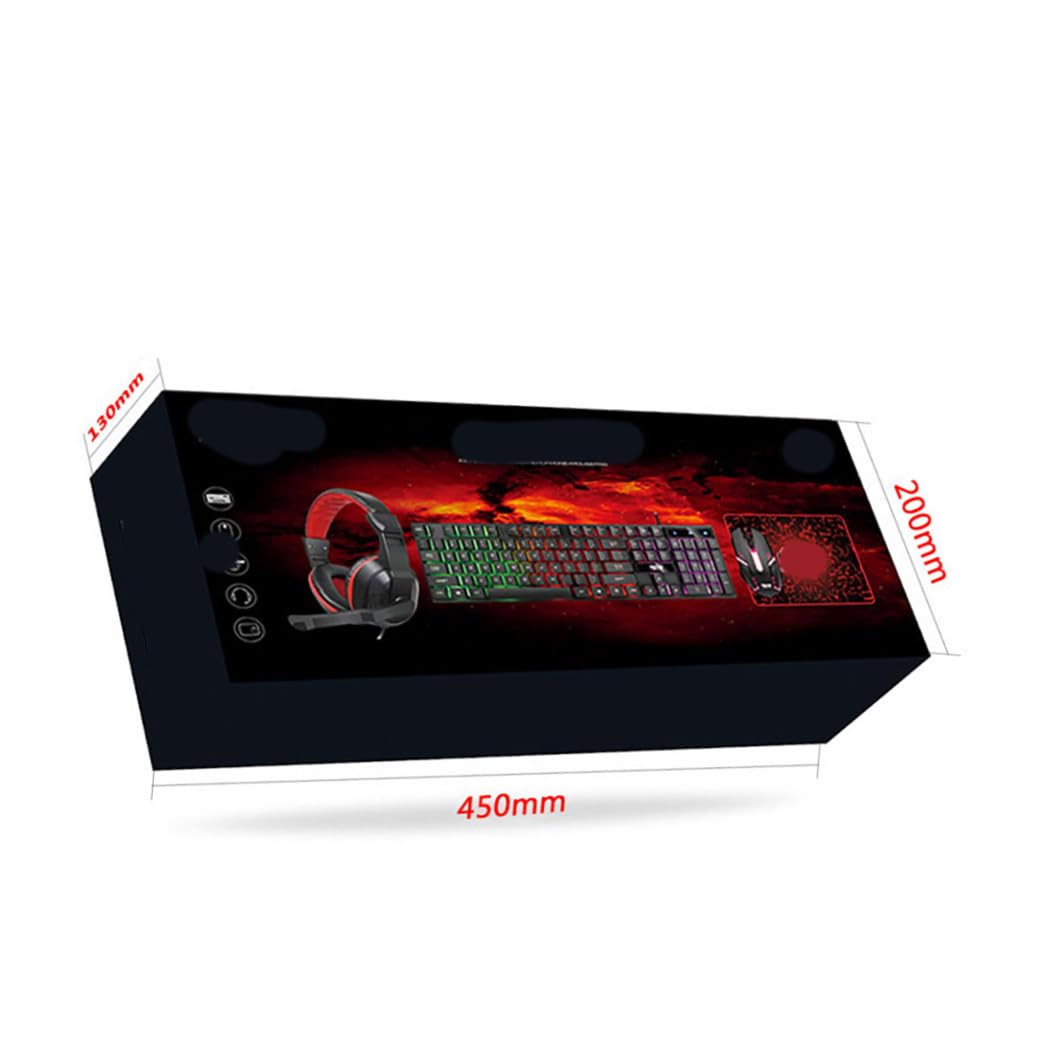 SHINEOFI Tastiera Mouse Gaming Retroilluminati con Cuffie Ergonomiche e Tappetino USB Wired per Computer e Ufficio Sostituzione Perfetta per Giocatori