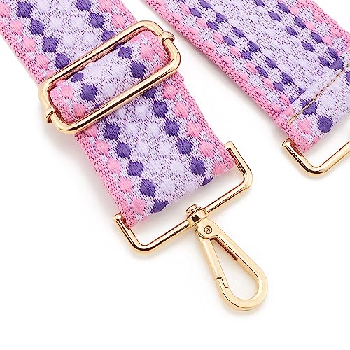 Image of Wide Shoulder Strap Adjustable Replacement Belt Guitar Style Crossbody Bag Handbag Strap Multicolor Canvas Straps(Wide:2in)(Color34)
