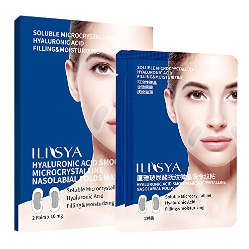 Microcrystal Nasolabial Folds Patch with Hyaluronic Acid Face Wrinkle Patches Anti-Wrinkle Smile...