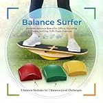 Blue Planet Balance Surfer | Bamboo Balance Board for Office, Standing Desks, Surfing, SUP, Yoga, Exercise! Includes 3 Balance Modules (EVA Foam) - Image 2