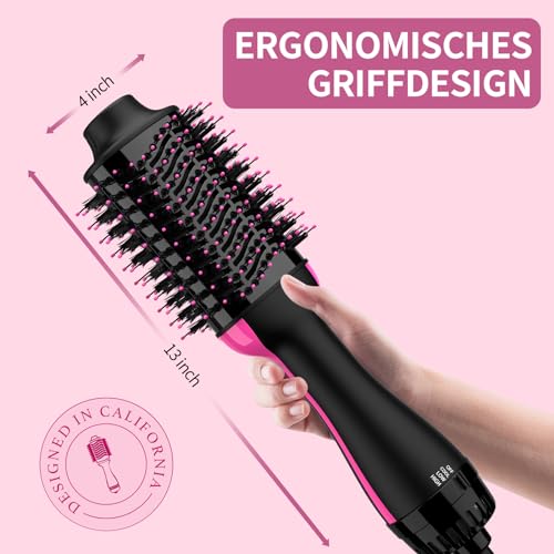 Sawop Warmluftbürste Rundbürstenföhn, Föhnbürste, Hairstyler Haartrockner Bürste in Einem, Verbessertes 4-in-1 Haartrockner und Styler Volumizer, Heißluftbürste, Haarglätter Bürste