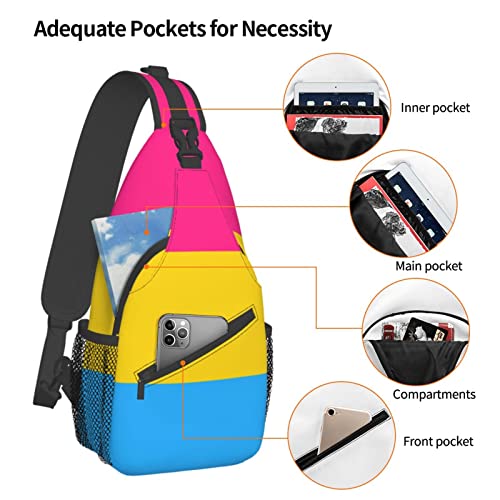 Mochila Bandolera Unisex Negra Pansexuality Pride miniatura 5