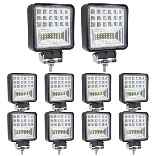 Lámparas LED Cuadradas 4 pulgadas 10 piezas 126W