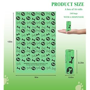 Poop Bags For Dogs 240Counts Waste Bags For Dog Poop 16 Rolls Doggie Poop Bags With A Free Dispenser,100% Leak-Proof,Lightly Lavender Scented Poop Bags For Pet