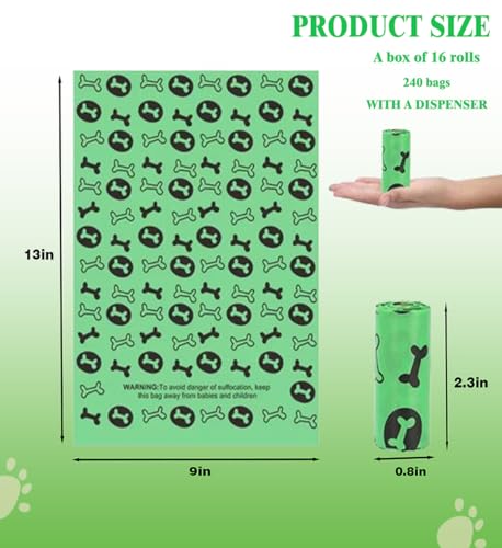 Poop Bags For Dogs 240Counts Waste Bags For Dog Poop 16 Rolls Doggie Poop Bags With A Free Dispenser,100% Leak-Proof,Lightly Lavender Scented Poop Bags For Pet Poop Bags For Dogs 240Counts Waste Bags For Dog Poop 16 Rolls Doggie Poop Bags With A Free Dispenser,100% Leak-Proof,Lightly Lavender Scented Poop Bags For Pet