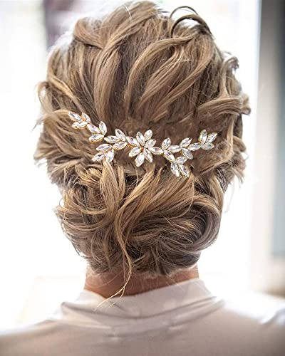 Peine de pelo de plata con diamantes de imitación para novia