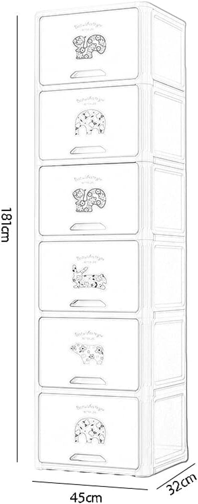 Storage Box Living Room Household Drawer Cabinet Flip Multi-layer Thickened(6 Layers)