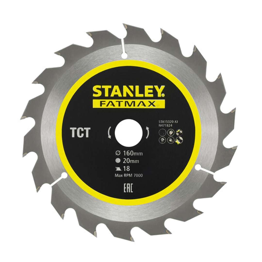 Lame TCT STANLEY STA15320-XJ 160x20mm de 18 dents pour scie circulaire filaire