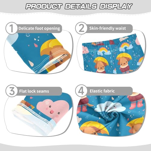 ALAZA Girls' Leggings Children's Yoga Pants Skinny Printed Dance Puppy Umbrella Comfortable 4T2