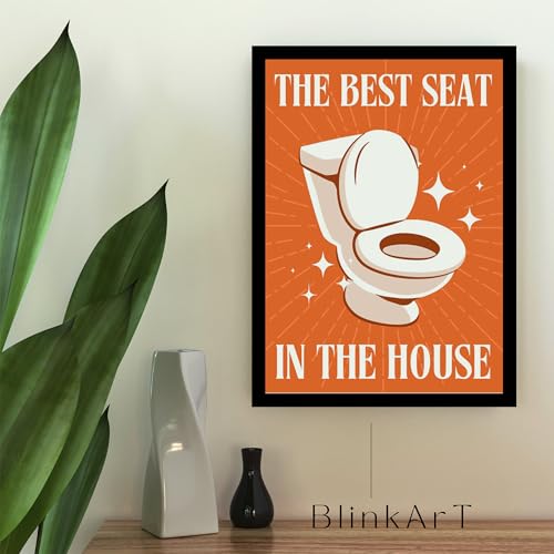 Image of BLINKART Funny Toilet Seat Wall Art Painting Print Design | Aesthetic Wall Decor Photo Artwork Frame Decoration Hanging For Home Bedroom Living Room Office Wall Decor | T0022 | 13x10 Inches