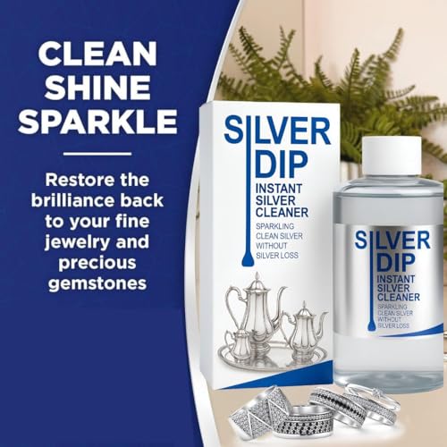 Image of Silver Dip Cleaner for Jewelry, Pooja & Home Use | Instant Silver Cleaning Solution & Polish | Pitambari-Type Shine Formula (300ml) Removes Tarnish Restores Shine Liquid Cleaner for Silver Item