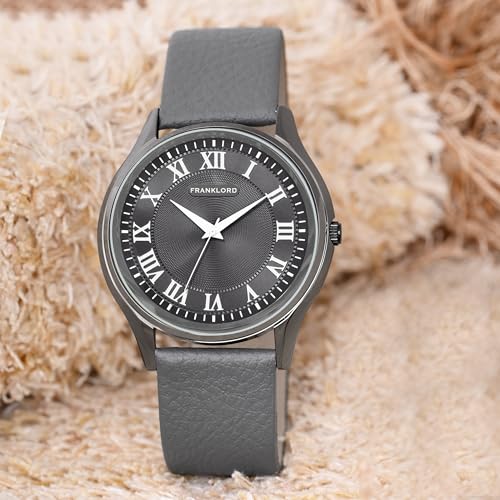 Image of Franklord Super Star Roman Series Analog Watch for Men | Croco Pattern Band Soft Silicone Sport Wristband |Grey Dail Round Shape | Wrist Watch for Mens