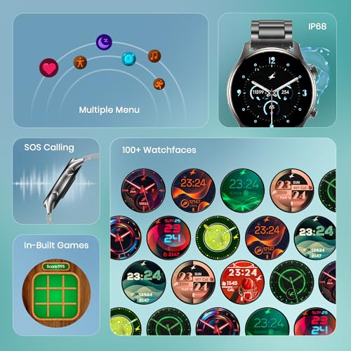 Fastrack Astor FR2 Pro Smart Watch, 1.43” AMOLED Display, 466 * 466 Pixel Resolution, SingleSync BT Calling, AI Voice Assistant, 100+ Sports Modes and Smartwatch Faces, IP68 (Black) (Image - 6)