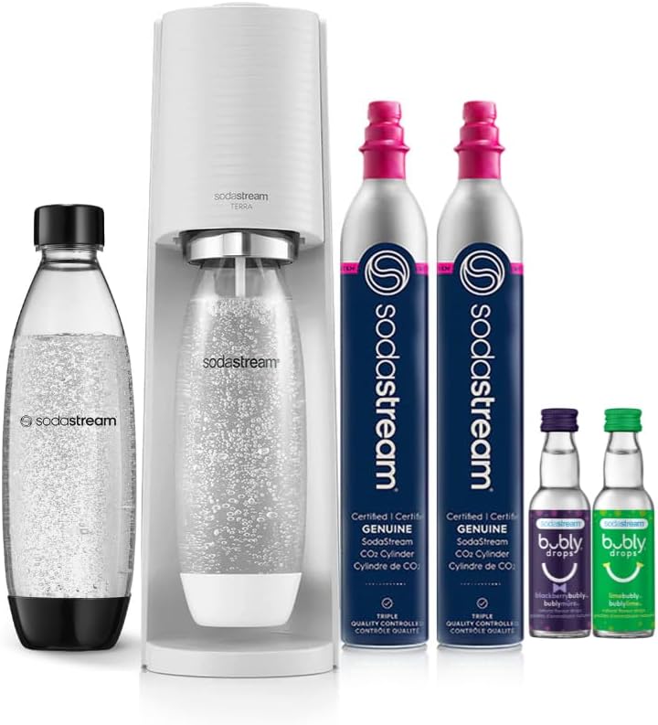 SodaStream Terra Sparkling Water Maker (White) Bundle