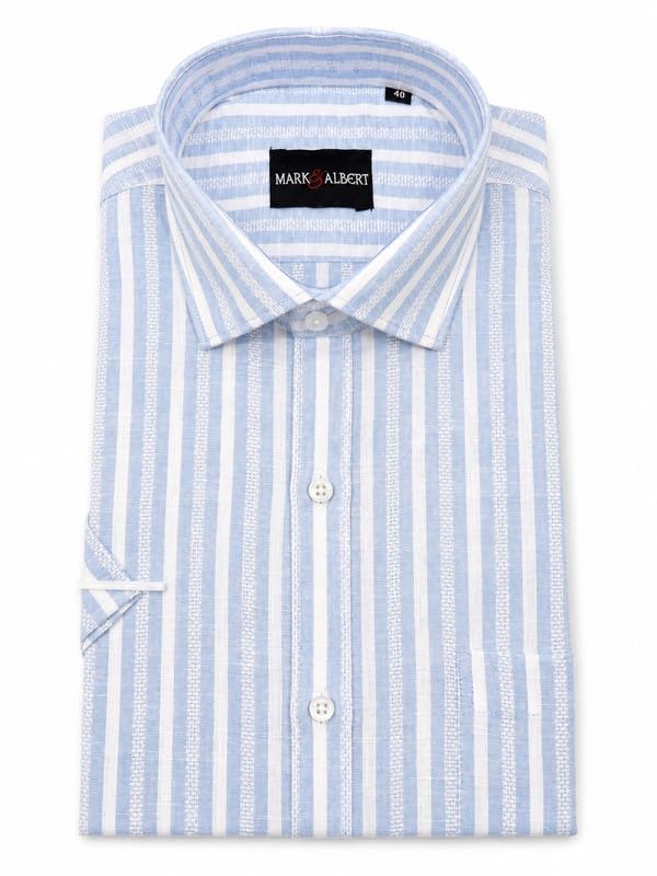 Image of MARK & ALBERT Half Sleeves Regular Fit Formal Shirt for Men Grey