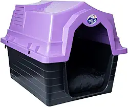 Casinha Para Cachorro N5 Com Colchonete(Lilás,N5-59CM)