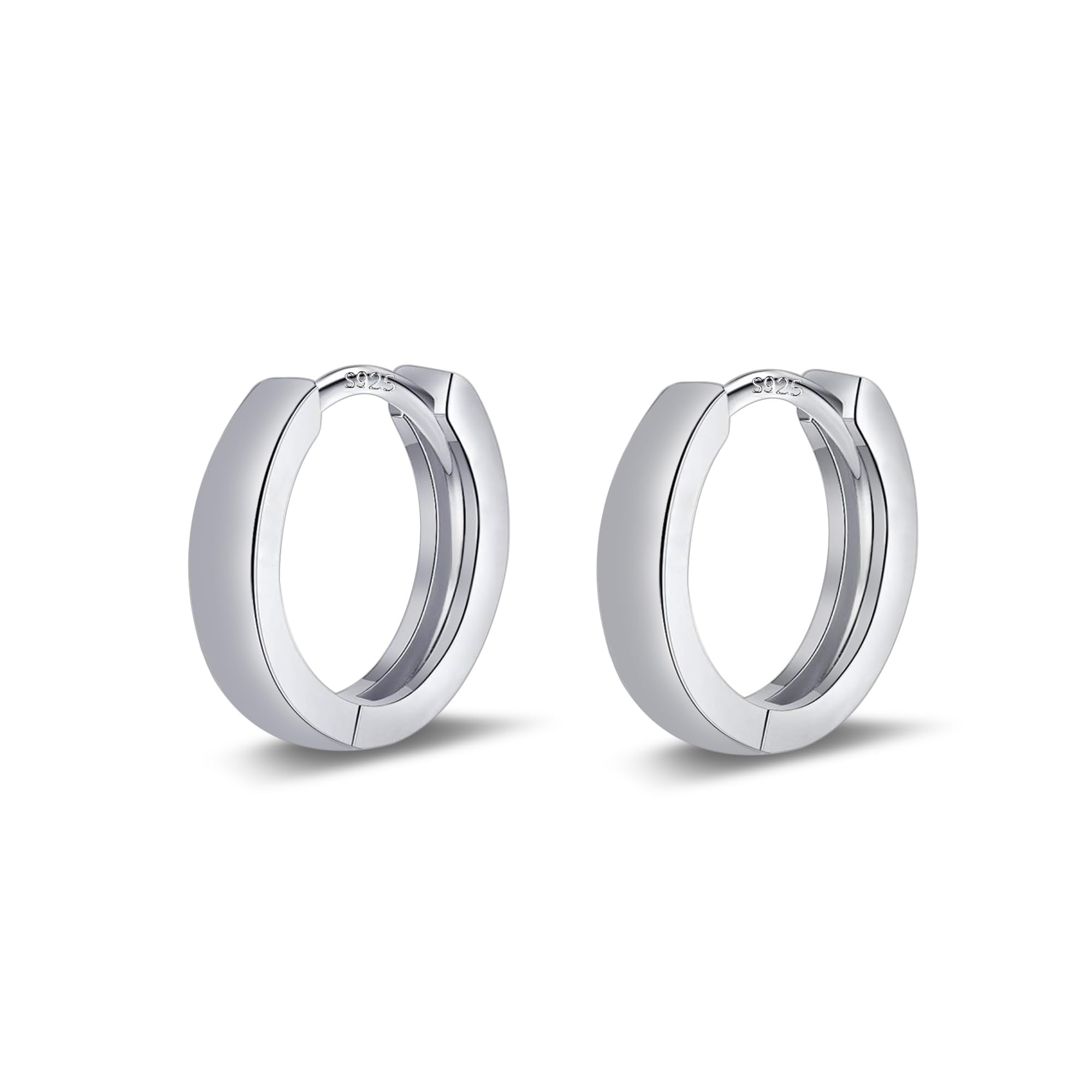 ALEXCRAFT Orecchini Donna Argento 925 a Cerchio Oro Placcato 14K/ Oro Bianco Cerchietti Piccoli con Confezione