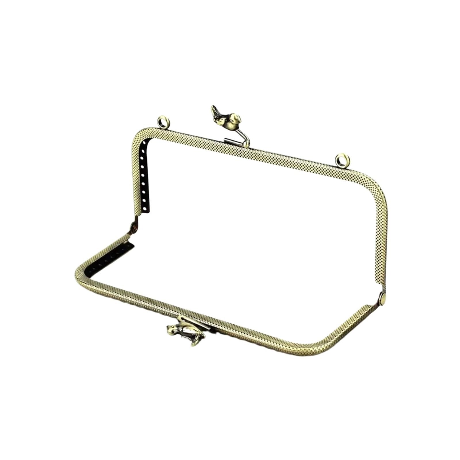 10 unids/lote 15cm antiguo bronce cuadrado pájaro cuenta Metal monedero marco tallado beso cierre DIY bolso accesorio