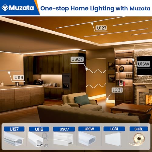 Muzata MZZ016 6-Pack 3.3Ft/1Meter U Shape Led Aluminum Channel System thumb #4
