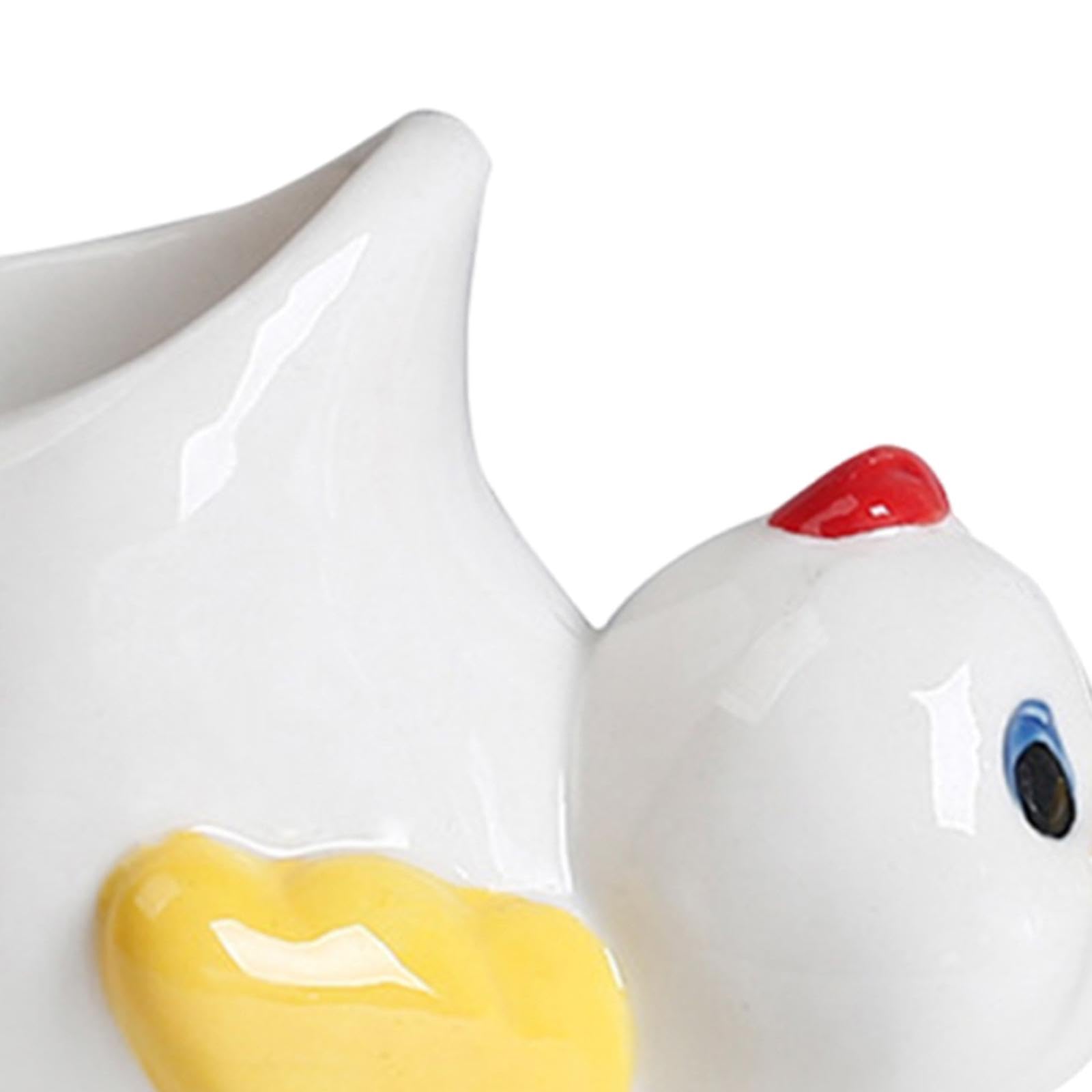 Colaxi Easter Egg Cup Porcelain Easter Gifts Funny Cute Decorative Creative Ceramic Egg Stand Holder for Home Decor Kitchen Utensils, Duck Shape