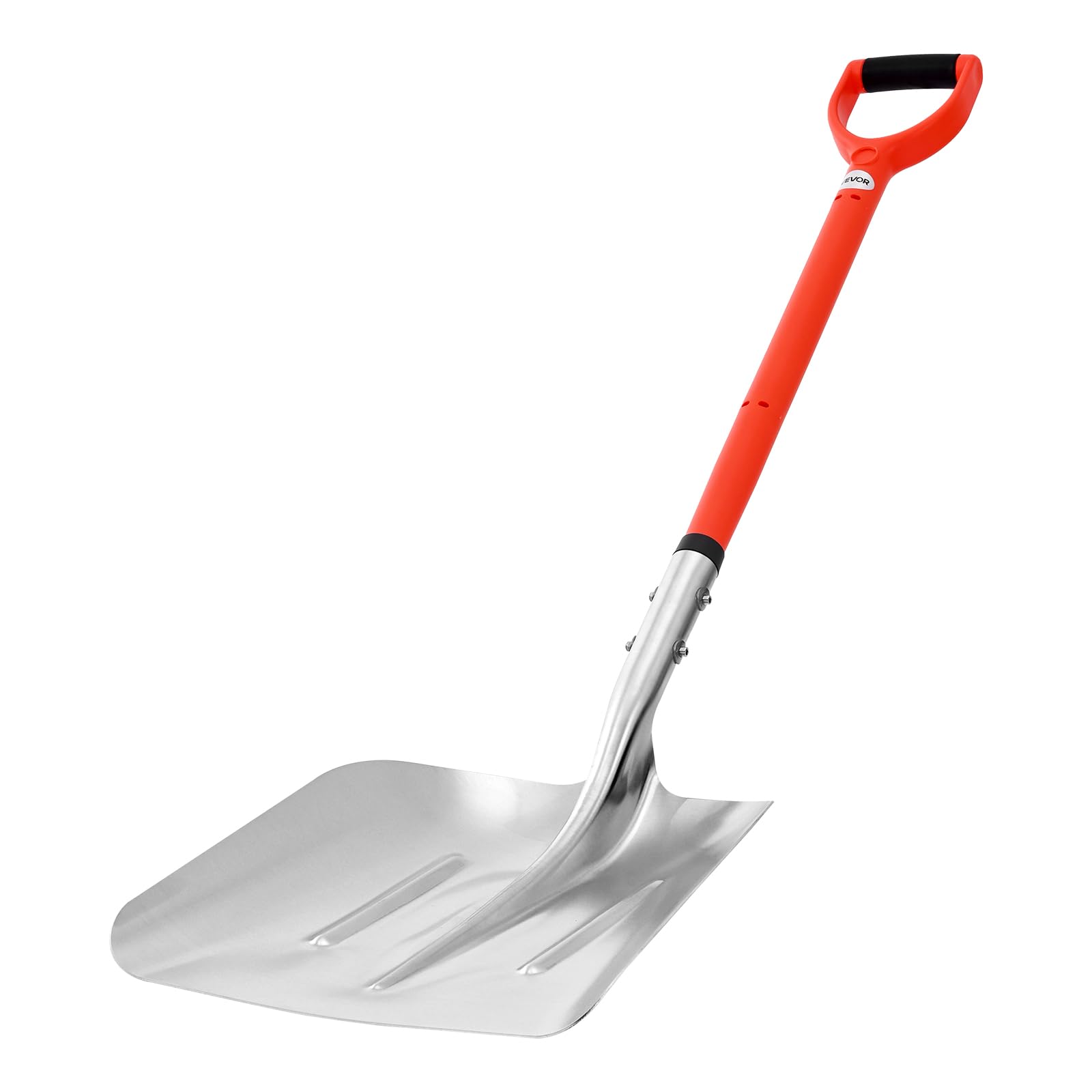 VEVOR Pala de Nieve de Aleación de Aluminio, Pala Quitanieves Ancho de 35 cm, Mango de Fibra de Vidrio con Empuñadura en D, Portátil y Ligera, para Quitar Nieve de Jardín, Coche, Entrada de Vehículos