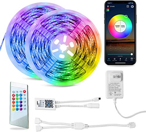 OBSESS RGBW Led Strip Lights 32.8ft Music Sycn Work with Alexa Google Assistant Magic Home App and Remote Control Led Lights for Bedroom,Ceiling, Party, Home Decoration