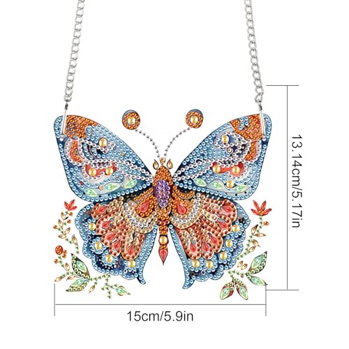 Image of Butterfly Diamond Painting Pendant Kit for Adults, DIY Acrylic Special Shaped Rhinestone Diamond Art Hanging SunCatcher, Window Wall Door Decor for Home Garden, Valentine's Day Birthday Gift