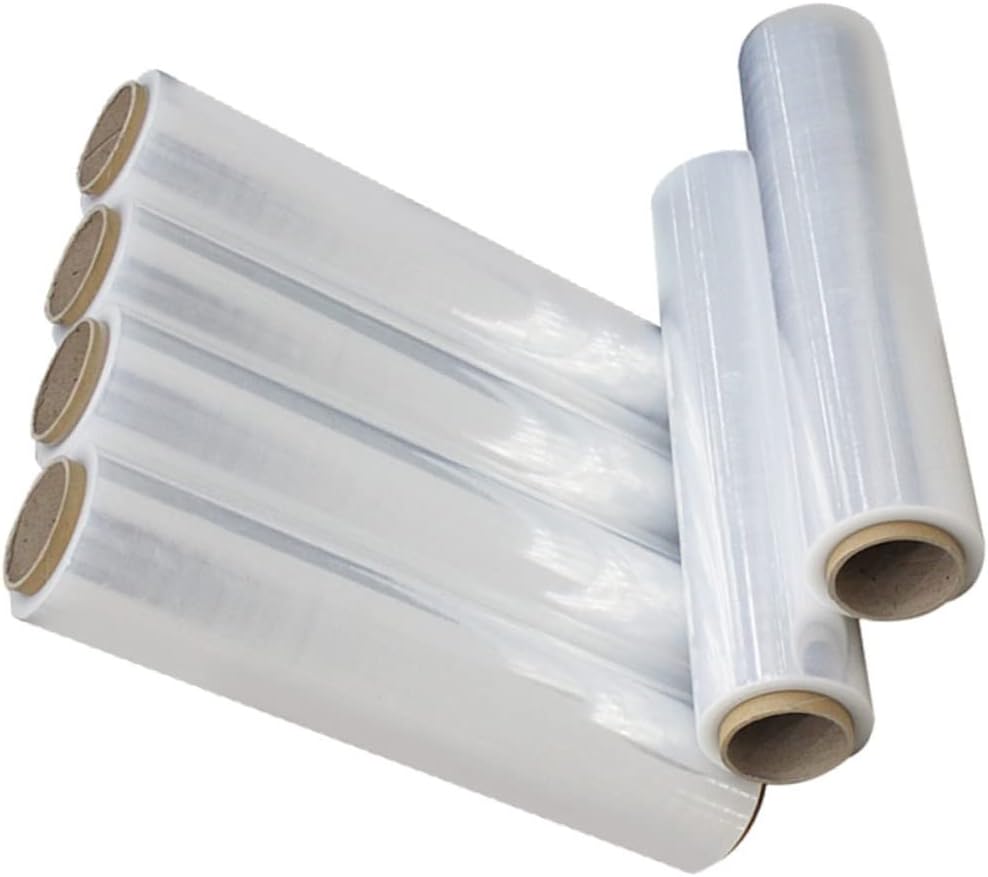 1Roll Transparent Stretch Film Wrap Self Adhesive Pallet Shrink Film for Moving and Packing Heavy Duty for Home and Warehouse Use