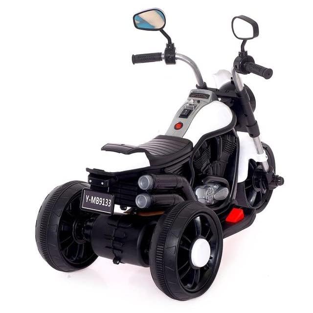 SHAKYA WORLD 3 Wheel Roadstar Bike Rechargeable Battery Operated Ride On Bike for Kids,1 to 4 Years with Foot Accelerator, White 3