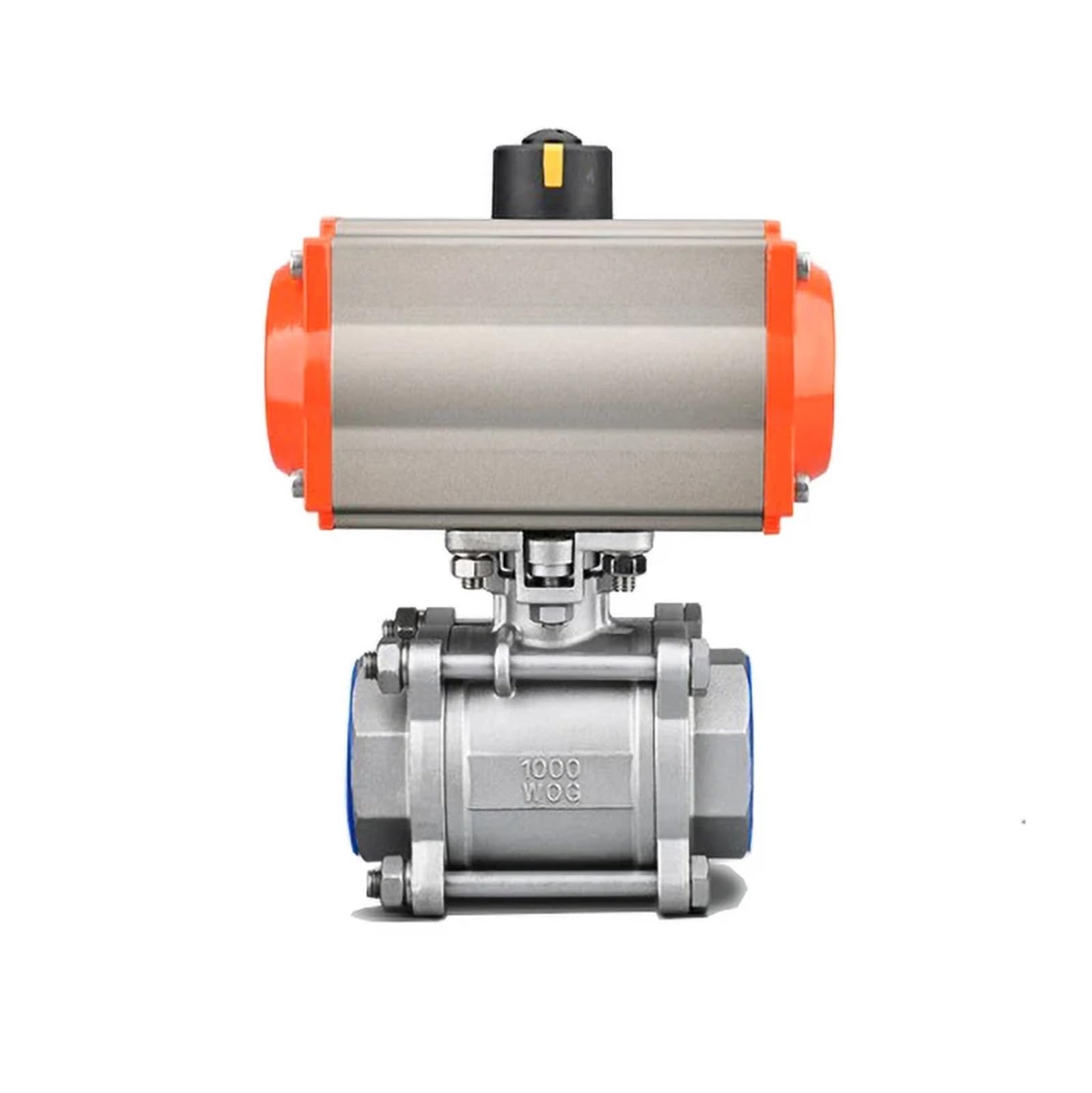 DN65 High Platform Pneumatic Ball Valve Three Piece 304 Stainless Steel Double Acting Cylinder High Temperature Resistant