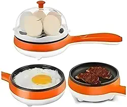 Panela Elétrica Multifuncional, Cozedor de Ovos e Frigideira Antiaderente, Multicor