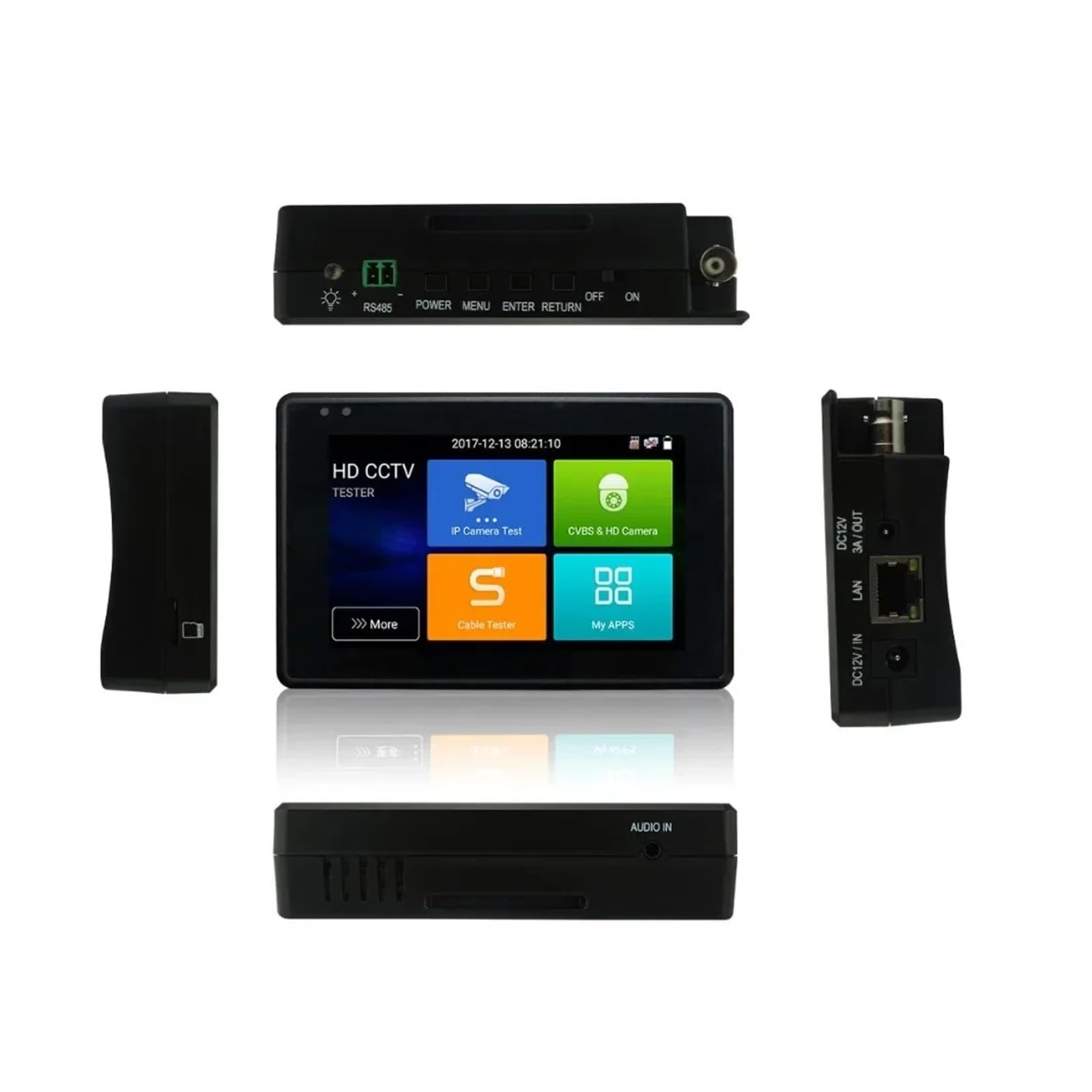Tester CCTV, Tester CCTV IPC1800SN analogico 4 pollici 5 in 1 8MP TVI AHD CVI e tester telecamera IP 4K H.265 con monitor POE/IP tracciante cavi