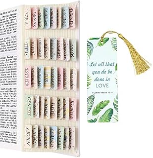 HULALA 90 Pieces Floral Bible Tabs Index Stickers (66 Bible Index Tabs,24 Blank Stickers) Colorful Bible Tabs for Women Large Print Bible Label Stickers for Old & New Testaments