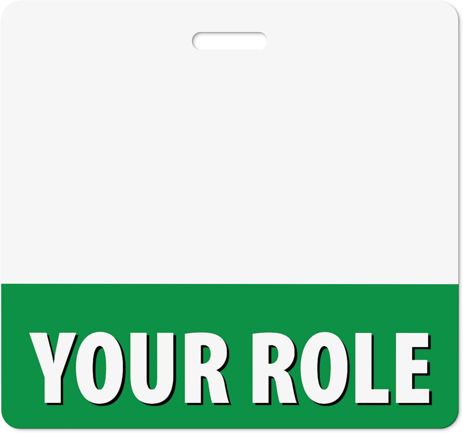 Custom Badge Buddies Green Horizontal ID Backer Cards (100 Pcs) - Double Sided Print - Durable, Water Resistant Badge Buddy Ideal for Nurses, Doctors