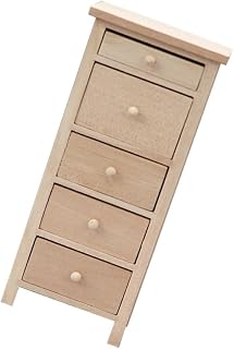Toyvian 1Pc Mini Cômoda Mini Estante Decoração De Madeira Mesa De Cabeceira De Madeira Móveis De Casa De Boneca Gaveta De Casa De Boneca 1 12 Armário De Boneca Em Miniatura Decoração De