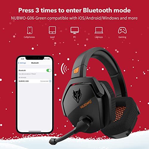 NUBWO G06 Wireless Gaming Headset with Microphone for PS5, PS4, PC, Mac, 3-in-1 Gamer Headphones with Mic, 2.4GHz… - Image 6