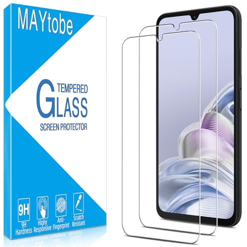 MAYtobe [Paquete de 2] Protector de pantalla para Samsung Galaxy A05s / A05 de vidrio templado, dureza 9H, compatible con fundas, sin burbujas, antiarañazos, fácil de instalar