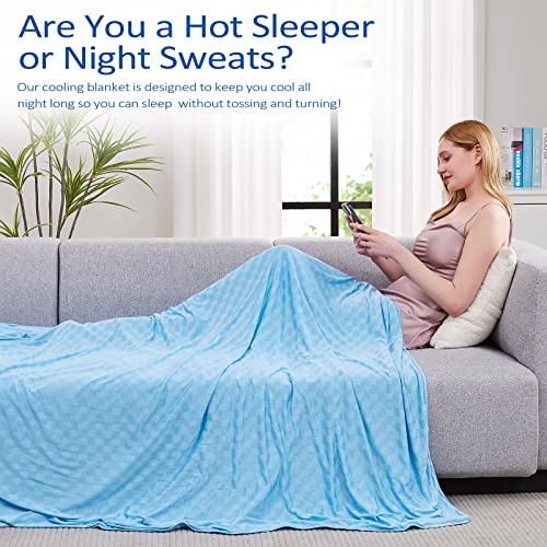 Image of Topcee Cooling Blanket, Summer Cooling Blankets for Hot Sleepers, Arc-Chill Q-Max>0.5 Cool Fiber, Oeko-TEX 100% Certified, Soft, Breathable, Double-Side Bed Throw,Keep Cool for Adults Kids 90 inchx108 inch