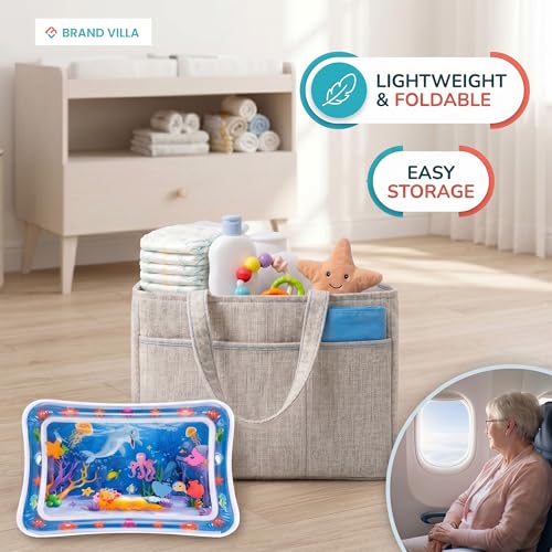 Image of BRAND VILLA Tummy Time Water Play Mat for Babies - Inflatable Sensory Activity Gym, Leak-Proof Infant Toy, Ocean Floor Play Mat for Motor Skill Development, Newborn Baby Essentials Gift (3-24 Months)