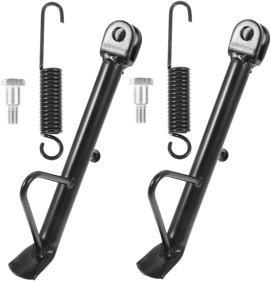 iplusmile 2sets Heavy-duty Motorcycle Kickstand Parking and Support Side Stand for Dirt and Electric Scooters with Springs and Screws