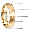 NUNCAD Gold Plated Wedding Band for Women Tungsten Carbide Ring Hammered Brushed Finish Comfort Fit Size P½ #4