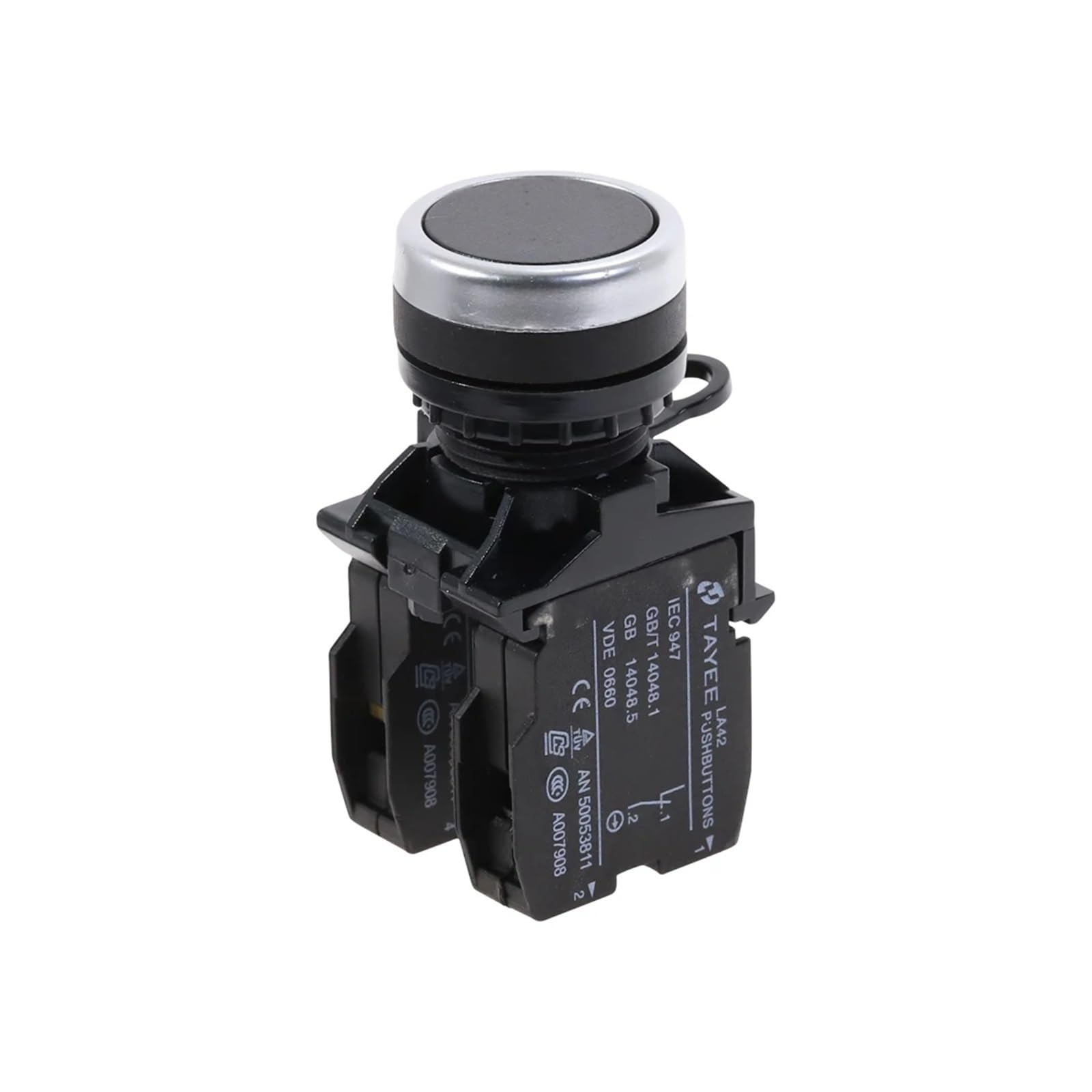 AARTERZZA Black Self-Reset Momentary Push Button Switch Type 1NO+1NC