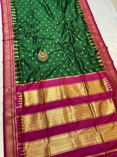 Generic green maheshwari silk saree in soft silk – image 3